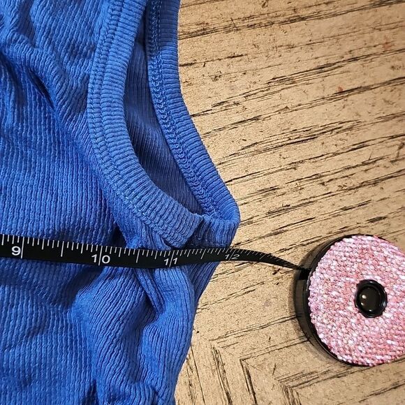 Princess Polly xx Royal Blie Ribbed Crop Top Size 6 - Picture 3 of 6
